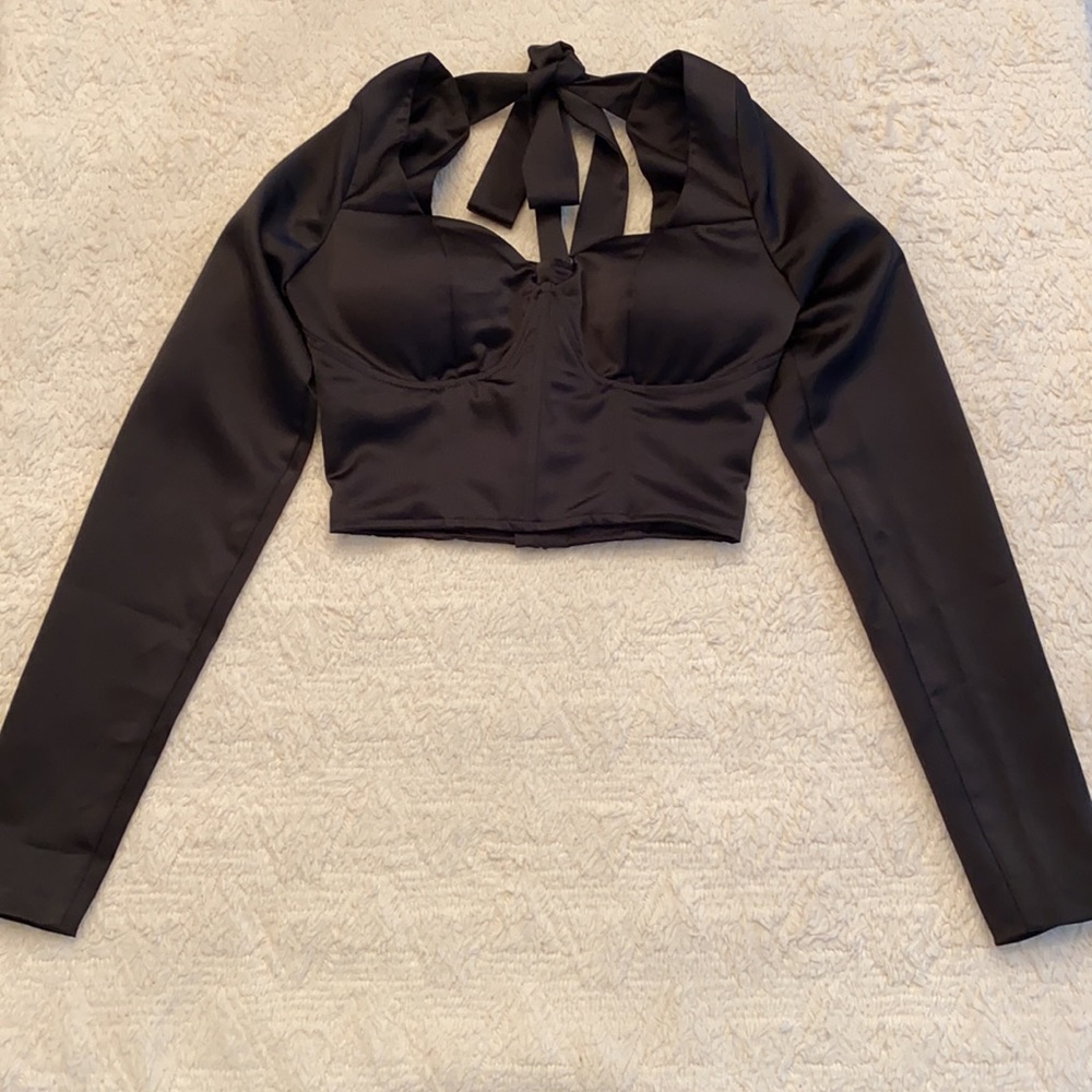 SATIN BUSTIER TOP Danielle Guizio - Picture 2 of 7